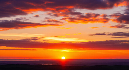Fototapeta premium Dramatic Sunset Sky Golden Hour