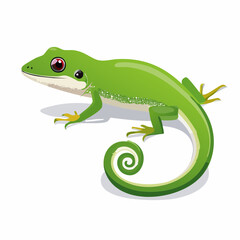 Gr&uuml;ner Anolis auf wei&szlig;em Hintergrund