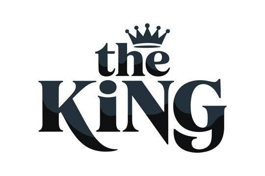 The King Typography with Crown Vector