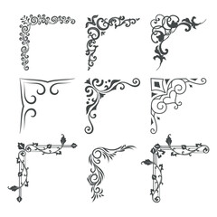 Gold vintage baroque corner ornament retro pattern antique style acanthus. Decorative design element filigree calligraphy vector. Vintage frame corner. Framer corner. Vintage Corners.