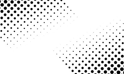 Black halftone dot gradient pattern on transparent background