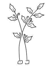 Hand draw flower  vector , doodle flower vector