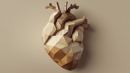 An artistic mural with a clay-sculpted human heart as the main subject and abstract textures on the background