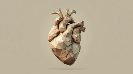 An artistic mural with a clay-sculpted human heart as the main subject and abstract textures on the background