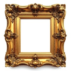 Ornate gilded square picture frame with intricate carvings