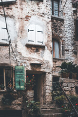 ancient buildings in the old town of rovinj, croatia