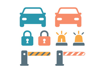 Automotive security and access control system icons