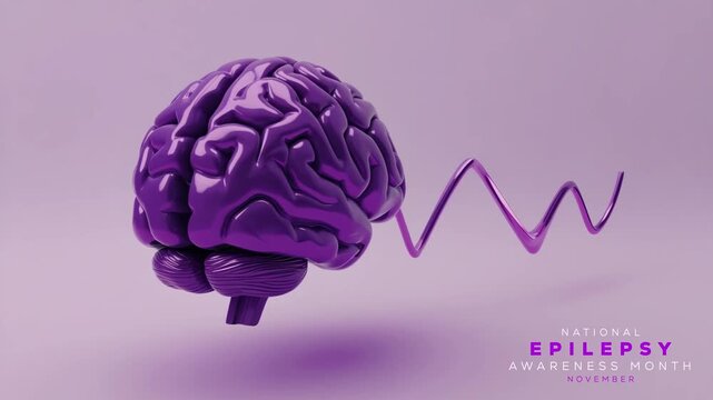 National Epilepsy Awareness Month. Epilepsy concept brain animation video.