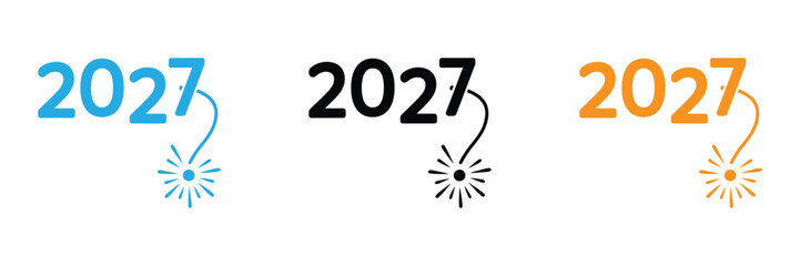 Ring in the future with bold 2027 graphics. Ideal for New Year's, events, and modern branding projects, these vibrant designs pop with celebratory energy.