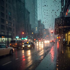 Night city traffic with moving cars and bright lights