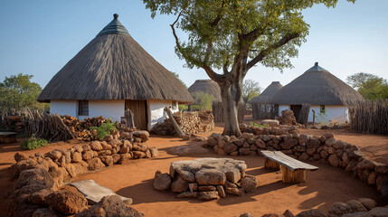 Traditional Zulu Grass Hut Tribe