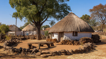 Traditional Zulu Grass Hut Tribe