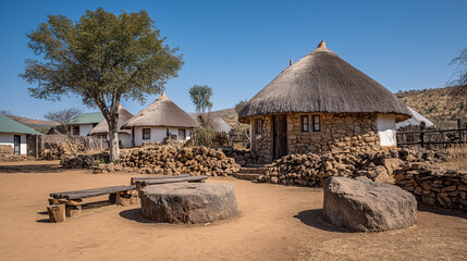 Traditional Zulu Grass Hut Tribe