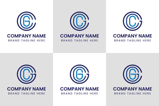 Letters CGG GGC GCG GCC CCG CGC Monogram Logo Set, suitable for any business