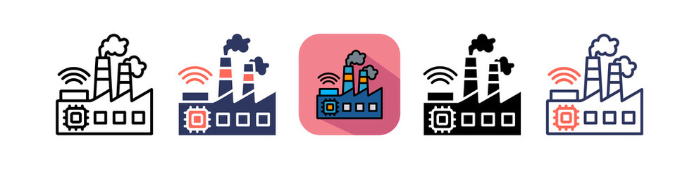 Naklejka premium Smart Factory multiple icon