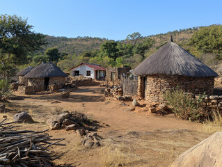 Traditional Zulu Grass Hut Tribe