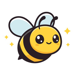 Adorable sparkling bee with big eyes