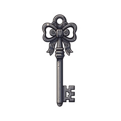 Obraz premium An ornate antique key with bowshaped handle