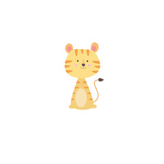  cute tiger animal character design vector template illustration