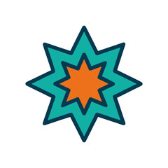 a star ornament  simple flat color vector art  