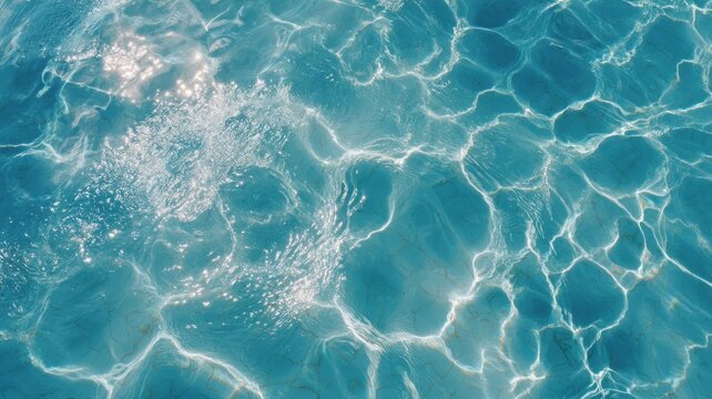 Sunlit water ripple patterns captured from above. AI image