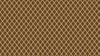 Fototapeta premium Diagonal beige checkered plaid in the brown background 