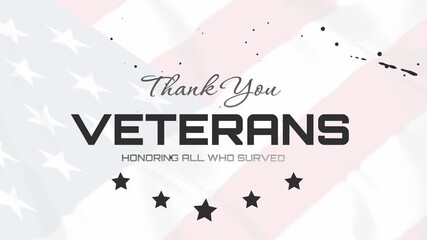 Thanks you veteran honoring all who served with an american flag background. veteran day background with 5 star for for patriotic designs, decoration, nation and etc