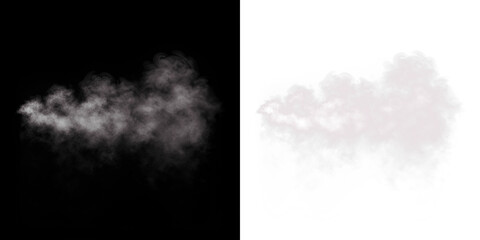 Smoke overlay illustration with soft textures on contrasting black and white backgrounds, perfect...