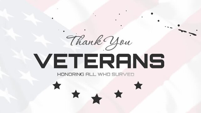 Thanks you veteran honoring all who served with an american flag background. veteran day background with 5 star for for patriotic designs, decoration, nation and etc