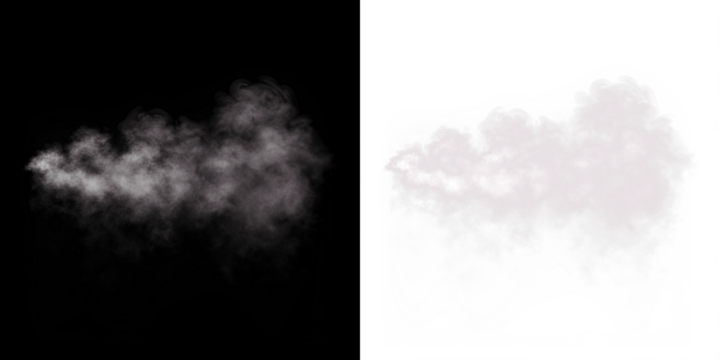 Smoke overlay illustration with soft textures on contrasting black and white backgrounds, perfect for creative design projects and visual storytelling applications