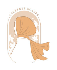 Hijab Muslim Woman Illustration in Flat Style