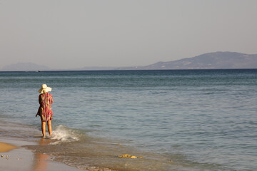 Kefalonia- Greece - August 15, 2025: Avithos beach Kefalonia,  Greece.
