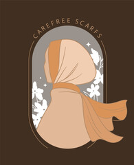 Hijab Muslim Woman Illustration in Flat Style