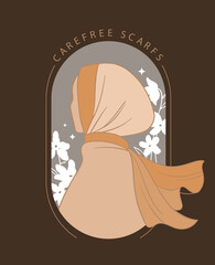 Hijab Muslim Woman Illustration in Flat Style