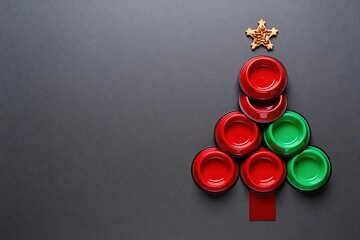 Christmas tree made from pet bowls