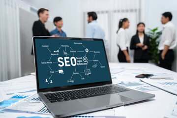 SEO search engine optimization for brisk e-commerce and online retail business showing on computer screen