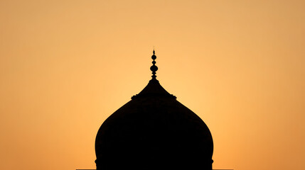 dome. Silhouetted architectural dome against a dawn sky, showcasing abstract monument shapes with gradient sunrise colors. real-estate listings.
