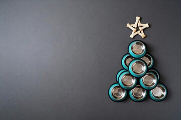 Christmas tree made from pet bowls