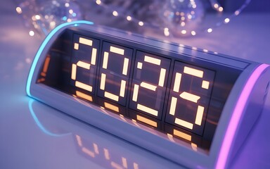 Digital countdown display changing from 2026