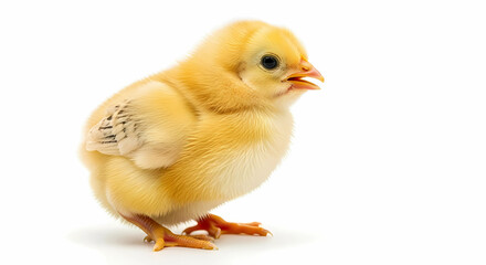 Obraz premium Yellow chick isolated on white background 