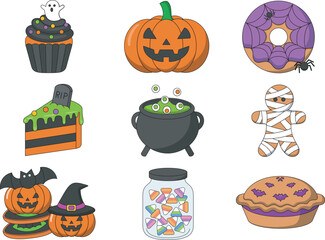 Bakery Halloween clip-art set
