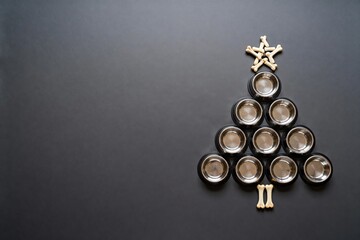 Christmas tree made from pet bowls