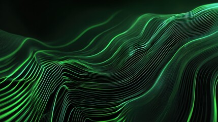 green flow of lines with dark green backgrounds
