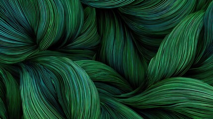 green flow of lines with dark green backgrounds
