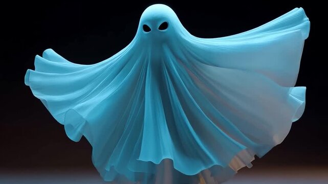 Ethereal ghost dances in spectral realms, mysterious entity floats through darkened space and fog