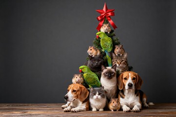 New Year's tree made from pets