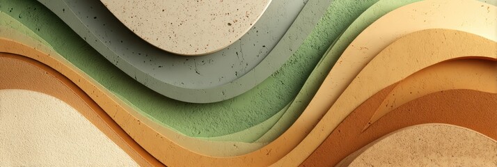 Abstract Layered Curved Background in Earth Tones With Organic Waves and Strata for Modern Design and Creative Projects
