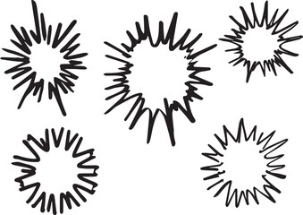 Cartoon radial frame. Manga comic strip and action anime motion graphic asset, burst effect, speed and velocity graphic elements. Vector isolated set. Fast and power movements for magazine