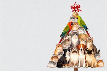 New Year's tree made from pets