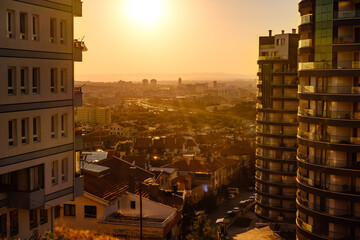golden hour landscape of city ankara